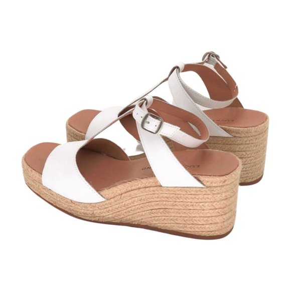 Lucky Brand Womens VALKI Wedge Sandal, White, 8 - Picture 5 of 6